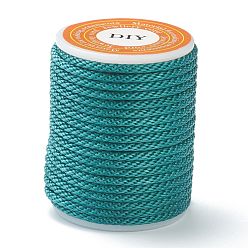 Темный Голубой Полиэстер плетеные шнуры, для изготовления ювелирных изделий из бисера, темные голубые, 1.5 мм, около 4.37 ярдов (4 м) / рулон