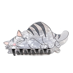 Серый ПВХ-заколки для волос для женщин и девочек, форма кошки, серые, 40.5x98.5x48 мм