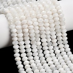 Rainbow Moonstone Бусины из натурального радужного лунного камня, рондель, граненые, 7.5~8x5.5~6 мм, отверстие : 1 мм, около 78~80 шт / нитка, 15.20~15.47'' (38.6~39.3 см)