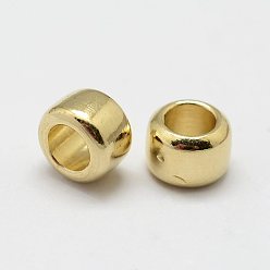 Raw(Unplated) Brass Beads, Column, Nickel Free, Raw(Unplated), 6x4mm, Hole: 3mm
