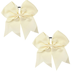 Кукурузный Шелк 2 резинки для волос, шт., с бантом из полиэстера, резинки для волос для женщин и девочек, цвет колоса кукурузы, внутренний диаметр: 45.5 мм