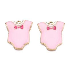 Pink Стойки обшивки сплава эмали подвески, без кадмия, без никеля и без свинца, золотой свет, очарование купальника, розовые, 28x25x3 мм, отверстие : 2 мм