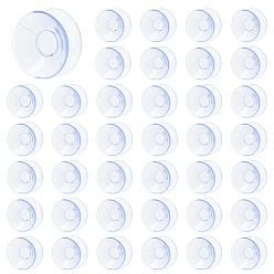 Clear 40Pcs PVC Double-Sided Suction Cup, Clear, 30x12.5mm
