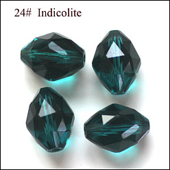 Темный Голубой Имитация Австрийские кристаллические шарики, класс AAA, граненые, овальные, темные голубые, 8x6 мм, отверстие : 0.7~0.9 мм