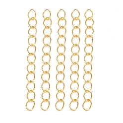 Золотой Железо заканчивается твист цепей, золотые, 45~55x3.5 мм, Коннекторы : 5x3.5x0.8 мм