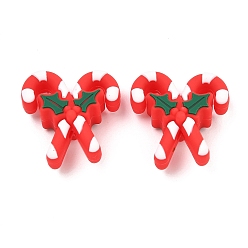 Candy Cane Рождественские силиконовые бусины, фокусные бусы, красные, шоколадная конфета, 26x25.5x10 мм, отверстие : 2 мм