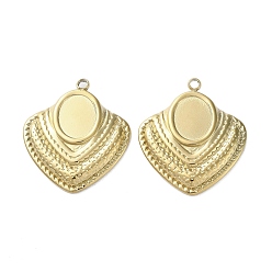 Rhombus Ионное покрытие (IP) 304 подвесные канбошоны из нержавеющей стали, реальный 18 k позолоченный, ромб, 25x22.5x2.5 мм, отверстие : 1.8 мм