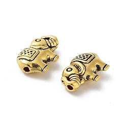 Oro Antiguo Abalorios de aleación de estilo tibetano, sin plomo y cadmio, elefante, oro antiguo, 8x13x4 mm, agujero: 1 mm, Sobre 854 unidades / 1000 g