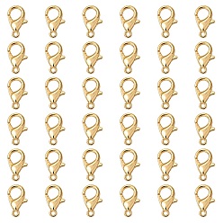 Золотой Карабин-лобстер из цинкового сплава, застежки на спусковой крючок, ювелирная фурнитура для плетения бижутерий, золотые, 12x6 мм, отверстие : 1.2 мм