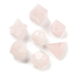 Розовый Кварц 7 шт. Бусины из натурального розового кварца, нет отверстий / незавершенного, круглый, куб и звезда Меркаба, разнообразные, 15~22x15~22x15~21 мм