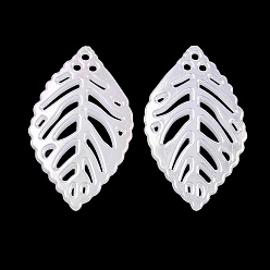 Морская Ракушка Акриловые подвески с имитацией ракушек, лист прелести, цвет морской раковины, 34.5x20x3 мм, отверстие : 1.4 мм, Около 757 шт / 500 г