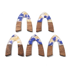 Васильковый Подвески из смолы и ореха, васильковый, 37.5x29x2.5 мм, отверстие : 2 мм