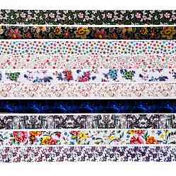 Смешанные Узоры Переводные фольгированные наклейки для ногтей, наклейки для ногтей, украшения для ногтей, смешанные узоры, 2.5 см, 1 м / рулон, 10 рулонов / коробке