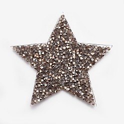 Schwarzen Diamanten Glitzer Hotfix Strass, Flecken aufbügeln, Abendschuhe Kleidungsstück Dekoration, Stern, schwarzen Diamanten, 80x80x2.5 mm