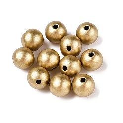 Золотистый Матовый стиль спрей окрашены акриловые шарики, круглые, золотые, 8x7.5 мм, отверстие : 1.8 мм, Около 1840 шт / 500 г