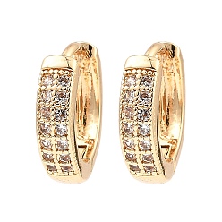 Light Gold Messing micro pave zirkonia ohrreifen, Runde, Licht Gold, 13.5x3.5 mm