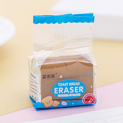 Озёрно--синий Пластиковые ластики тпр, школьные принадлежности, в форме тоста, Плут синий, 80x45x30 мм