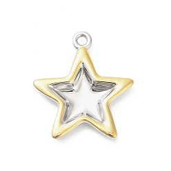 Звезда 304 подвески из нержавеющей стали, золотые и нержавеющая сталь цвет, звезда, 27.5x24.5x3.5 мм, отверстие : 2 мм