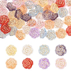 (52) Непрозрачная лаванда 100 шт прозрачные акриловые бусины, золотой металл обвитыми, роза, разноцветные, 19x10 мм, отверстие : 2 мм