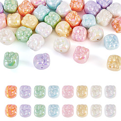 (52) Непрозрачная лаванда 32шт 8 цвета УФ-покрытие непрозрачные акриловые бусины, радужный, кулак, разноцветные, 18x16x16 мм, отверстие : 2.3 мм, 4 шт / цвет