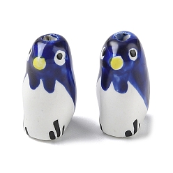 Королевский синий Фарфоровые бусины ручной работы, попугаи, пастельный фарфор, королевский синий, 20x11x11.5 мм, отверстие : 2 мм