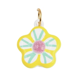 Желтый 304 подвеска из нержавеющей стали, окрашенная распылением, очарование цветка сливы, золотые, желтые, 17x15x4.5 мм, отверстие : 4.5 мм