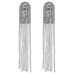 Платина 2шт. модные эполеты с кисточками из сплава, съемный плечевой значок, с контактом, аксессуары для одежды, платина, 293 мм