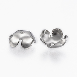 Нержавеющая Сталь Цвет Устойчив к потускнению 304 колпачок из нержавеющей стали, 5-лепесток, цветок, цвет нержавеющей стали, 3 мм, отверстие : 0.8 мм