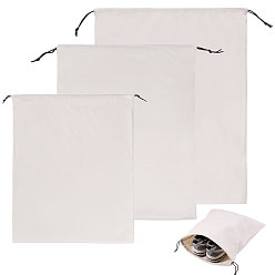 White 3Pcs 3 Styles Flannel Packing Drawstring Bags, Rectangle, White, 40~60x30~51x0.16cm, 1pc/style
