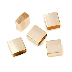 Настоящее золото 24K Бисера латунной трубки, без кадмия и без свинца, прямоугольные, реальный 24 k позолоченный, 10x10x3.5 мм, отверстие : 9.5x4.5 мм