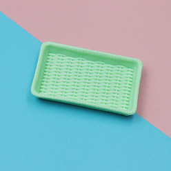 Светло-зеленый Пластиковая мини модель, аксессуары для кукольного домика с микро-ландшафтом, притворяясь опорными украшениями, прямоугольные, светло-зеленый, 50x32 мм