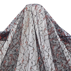 (123L) Белый крем непрозрачный блеск Полиэстеровая сетчатая ткань на тему Хэллоуина, аксессуары для одежды для свадебного платья, накрест, огнеупорный кирпич, 1740x0.1 мм