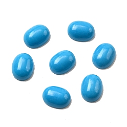 Синтетическая Бирюза Синтетических бирюзовый кабошон, овальные, 10x8x4 мм