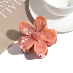 Темный Лосось Заколки для волос с когтями из смолы, аксессуары для волос для женщин и девочек, цветок, темный лосось, 70x73 мм