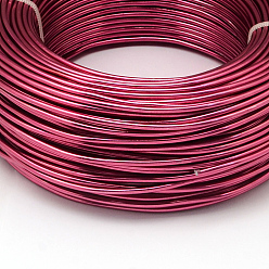 Cerise Round Aluminum Wire, Flexible Craft Wire, for Beading Jewelry Doll Craft Making, Cerise, 12 Gauge, 2.0mm, 55m/500g(180.4 Feet/500g)