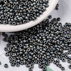 (RR2002) Matte Metallic Silver Gray MIYUKI Round Rocailles Beads, Japanese Seed Beads, 8/0, (RR2002) Matte Metallic Silver Gray, 3mm, Hole: 1mm, about 19000~20500pcs/pound