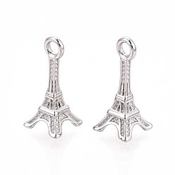 Нержавеющая Сталь Цвет 304 подвески из нержавеющей стали, Эйфелева башня очарование, анти-тускнение, цвет нержавеющей стали, 18x8.5~9.5x8.5~9.5 мм, отверстие : 2.2 мм