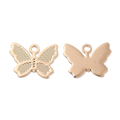 Light Gold Long-Lasting Plated Brass Pendants, Butterfly Charms, Cadmium Free & Nickel Free & Lead Free, Light Gold, 7.5x10x0.3mm, Hole: 1.1mm