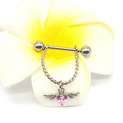 Wing 316l хирургическая нержавеющая стальная скоба для соска, цвет нержавеющей стали, крыло, 14 мм, штифты : 1.6 мм