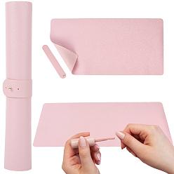 Pink Коврик для ногтей из искусственной кожи, прямоугольные, розовые, 601x302x1 мм