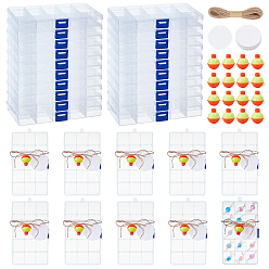 Mixed Color DIY Jewelry Kits, Including Paper Blank Price Tags, PP Plastic Fishing Snap-on Floats and Jute Twine, Mixed Color, 171x99x21.5mm, Hole: 5.5mm