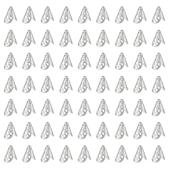 Нержавеющая Сталь Цвет 200шт 304 колпачок из нержавеющей стали, 2-лепесток, цвет нержавеющей стали, 12x11x8 мм, отверстие : 1.4 мм, внутренний диаметр: 10 мм