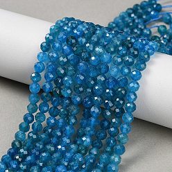 Апатит Природного апатита нитей бисера, круглые, граненые, 4 мм, отверстие : 0.7 мм, около 95~97 шт / нитка, 15.08''~15.35'' (38.3~39 см)
