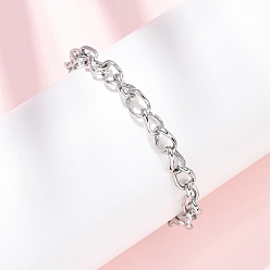 Золотой 304 браслеты из кубинских звеньев из нержавеющей стали для женщин, золотые, 7 дюйм (17.7 см)