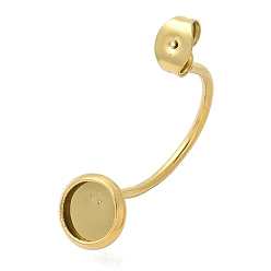 Настоящее золото 18K 304 из нержавеющей стали гайки уха, с плоской круглой лоток, реальный 18 k позолоченный, лоток : 6 мм, 26x8x11 мм