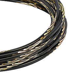 Gold Textured Round Aluminum Craft Wire, for Gem Metal Wrap, Jewelry Craft Making, Gold, 12 Gauge, 2mm, 5m/roll(16.4 Feet/roll)