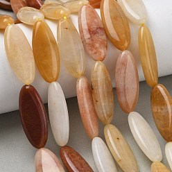 Golden Silk Jade Нити натуральных золотых шелковых нефритовых бусин, лошадиный глаз , 29.5~30.5x12.5x5~6 мм, отверстие : 0.9 мм, около 13 шт / нитка, 15.20''~15.28'' (38.6~38.8 см)