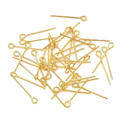 Золотой Латунный штифт, без кадмия и без свинца, золотые, Около 1.8 см в длину, толщиной 0.7 мм , Отверстие: около 2 мм, Около 16000 шт / 1000 г