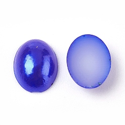 Marine Blue ABS Plastic Imitation Pearl Cabochons, Oval, Marine Blue, 8x6x2mm, about 5000pcs/bag