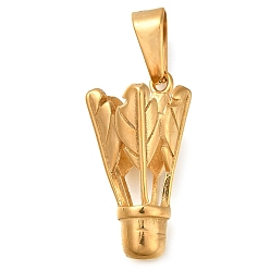 Золотой Ионное покрытие (ip) 304 подвески из нержавеющей стали, прелести бадминтона, золотые, 27x15 мм, отверстие : 9x4 мм